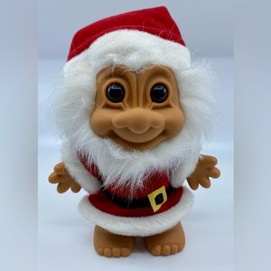 Vintage Russ Santa Troll Doll, 8in, Great Condition, Christmas Decoration, Toy